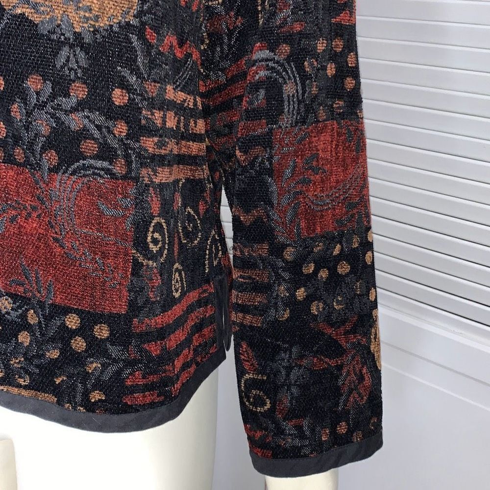 Vintage Reversible Patchwork Button Down Tapestry… - image 6